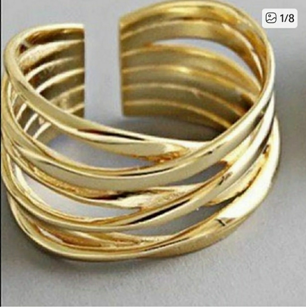 925 Sterling Silver with 18k Gold MINIMALIST OS Ring